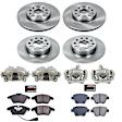 2014 Volkswagen Jetta - Front and Rear Brake Kit With Calipers, Natural Finish, Plain Surface, 5 Lugs, Front-288 mm/Rear-272 mm, Ceramic, Natural, Z17 OE Replacement