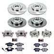 2012 Volkswagen Passat - Front and Rear Brake Kit With Calipers, Natural Finish, Plain Surface, 5 Lugs, Front-312 mm/Rear-272 mm, Ceramic, Natural, Z17 OE Replacement