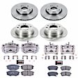 KCOE5807 2-Wheel Set Front and Rear Brake Kit With Calipers, Plain Surface 5 Lugs 262 mm Natural Caliper, Ceramic, FWD, Z17 OE Replacement, Includes (2) Brake Disc and Pad Kit and (4) Brake Caliper