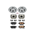 KCOE5854 2-Wheel Set Rear Brake Kit With Calipers, Plain Surface 5 Lugs 334 mm Natural Caliper, Ceramic, Z17 OE Replacement, Includes (1) Brake Disc and Pad Kit and (2) Brake Caliper