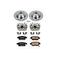 KCOE5854 2-Wheel Set Rear Brake Kit With Calipers, Plain Surface 5 Lugs 334 mm Natural Caliper, Ceramic, Z17 OE Replacement, Includes (1) Brake Disc and Pad Kit and (2) Brake Caliper