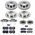 2021 Toyota 4Runner - Front and Rear Brake Kit With Calipers, Natural Finish, Plain Surface, 6 Lugs, Front-338 mm/Rear-312.17 mm, Ceramic, Natural, Z17 OE Replacement