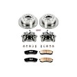 KCOE5875 2-Wheel Set Rear Brake Kit With Calipers, Plain Surface 6 Lugs 312.1 mm Natural Caliper, Ceramic, Z17 OE Replacement, Includes (1) Brake Disc and Pad Kit and (2) Brake Caliper