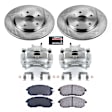 KCOE5887 2-Wheel Set Front Brake Kit With Calipers, Plain Surface 5 Lugs 280 mm Natural Caliper, Ceramic, Z17 OE Replacement, Includes (1) Brake Disc and Pad Kit and (2) Brake Caliper