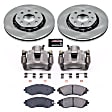 KCOE5893 2-Wheel Set Front Brake Kit With Calipers, Plain Surface 4 Lugs 256 mm Natural Caliper, Ceramic, Z17 OE Replacement, Includes (1) Brake Disc and Pad Kit and (2) Brake Caliper