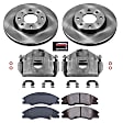 KCOE5903 2-Wheel Set Front Brake Kit With Calipers, Plain Surface 4 Lugs 275 mm Natural Caliper, Ceramic, Z17 OE Replacement, Includes (1) Brake Disc and Pad Kit and (2) Brake Caliper