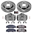 KCOE5903 2-Wheel Set Front Brake Kit With Calipers, Plain Surface 4 Lugs 275 mm Natural Caliper, Ceramic, Z17 OE Replacement, Includes (1) Brake Disc and Pad Kit and (2) Brake Caliper