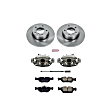 KCOE590 2-Wheel Set Front Brake Kit With Calipers, Plain Surface 5 Lugs 285 mm Natural Caliper, Ceramic, Z17 OE Replacement, Includes (1) Brake Disc and Pad Kit and (2) Brake Caliper