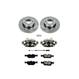 KCOE590 2-Wheel Set Front Brake Kit With Calipers, Plain Surface 5 Lugs 285 mm Natural Caliper, Ceramic, Z17 OE Replacement, Includes (1) Brake Disc and Pad Kit and (2) Brake Caliper