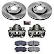 KCOE5913 2-Wheel Set Front Brake Kit With Calipers, Plain Surface 5 Lugs 280 mm Natural Caliper, Ceramic, FWD, Z17 OE Replacement, Includes (1) Brake Disc and Pad Kit and (2) Brake Caliper