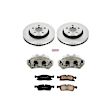 KCOE5951 2-Wheel Set Front Brake Kit With Calipers, Plain Surface 5 Lugs 330 mm Natural Caliper, Ceramic, Z17 OE Replacement, Includes (1) Brake Disc and Pad Kit and (2) Brake Caliper