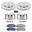 KCOE5959 2-Wheel Set Front Brake Kit With Calipers, Plain Surface 5 Lugs 330 mm Natural Caliper, Ceramic, Z17 OE Replacement, Includes (1) Brake Disc and Pad Kit and (2) Brake Caliper