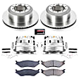 KCOE5966 2-Wheel Set Brake Kit With Calipers, Plain Surface 10 Lugs 389.9 mm Natural Caliper, Ceramic, Z17 OE Replacement, Includes (1) Brake Disc and Pad Kit and (2) Brake Caliper
