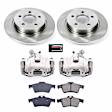 KCOE5975 2-Wheel Set Rear Brake Kit With Calipers, Plain Surface 5 Lugs 271 mm Natural Caliper, Ceramic, Z17 OE Replacement, Includes (1) Brake Disc and Pad Kit and (2) Brake Caliper