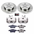 KCOE5975 2-Wheel Set Rear Brake Kit With Calipers, Plain Surface 5 Lugs 271 mm Natural Caliper, Ceramic, Z17 OE Replacement, Includes (1) Brake Disc and Pad Kit and (2) Brake Caliper