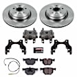 KCOE5982 2-Wheel Set Rear Brake Kit With Calipers, Plain Surface 5 Lugs 336 mm Natural Caliper, Ceramic, Z17 OE Replacement, Includes (1) Brake Disc and Pad Kit and (2) Brake Caliper