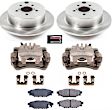 KCOE6107 2-Wheel Set Rear Brake Kit With Calipers, Plain Surface 5 Lugs 274 mm Natural, Ceramic, Z17 OE Replacement, Includes (1) Brake Disc and Pad Kit and (2) Brake Caliper
