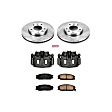 KCOE6108 2-Wheel Set Front Brake Kit With Calipers, Plain Surface 5 Lugs 275.8 mm Natural Caliper, Ceramic, Z17 OE Replacement, Includes (1) Brake Disc and Pad Kit and (2) Brake Caliper