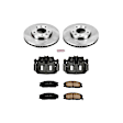 KCOE6108 2-Wheel Set Front Brake Kit With Calipers, Plain Surface 5 Lugs 275.8 mm Natural Caliper, Ceramic, Z17 OE Replacement, Includes (1) Brake Disc and Pad Kit and (2) Brake Caliper
