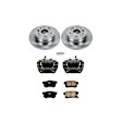 KCOE6172 2-Wheel Set Rear Brake Kit With Calipers, Plain Surface 5 Lugs 281.7 mm Natural Caliper, Ceramic, Z17 OE Replacement, Includes (1) Brake Disc and Pad Kit and (2) Brake Caliper