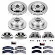 KCOE6259 2-Wheel Set Front and Rear Brake Kit With Calipers, Plain Surface 8 Lugs 355 mm Natural Caliper, Ceramic, Z17 OE Replacement, Includes (2) Brake Disc and Pad Kit and (4) Brake Caliper