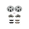 KCOE6266B 2-Wheel Set Rear Brake Kit With Calipers, Plain Surface 5 Lugs 270 mm Natural Caliper, Ceramic, Z17 OE Replacement, Includes (1) Brake Disc and Pad Kit and (2) Brake Caliper