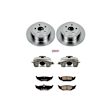 KCOE6266B 2-Wheel Set Rear Brake Kit With Calipers, Plain Surface 5 Lugs 270 mm Natural Caliper, Ceramic, Z17 OE Replacement, Includes (1) Brake Disc and Pad Kit and (2) Brake Caliper