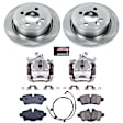 KCOE6281 2-Wheel Set Rear Brake Kit With Calipers, Plain Surface 4 Lugs 258.8 mm Natural Caliper, Ceramic, Z17 OE Replacement, Includes (1) Brake Disc and Pad Kit and (2) Brake Caliper