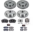 KCOE6305 Front and Rear Brake Kit With Calipers, Natural - Unplated, Plain Surface, 5 Lugs, 296 mm, Natural Caliper, Ceramic, AWD, Z17 OE Replacement