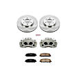 KCOE6321 2-Wheel Set Front Brake Kit With Calipers, Plain Surface 6 Lugs 350 mm Natural Caliper, Ceramic, Z17 OE Replacement, Includes (1) Brake Disc and Pad Kit and (2) Brake Caliper