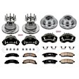 KCOE6384 2-Wheel Set Front and Rear Brake Kit With Calipers, Plain Surface 8 Lugs 325 mm Natural Caliper, Ceramic, RWD, Z17 OE Replacement, Includes (2) Brake Disc and Pad Kit and (4) Brake Caliper