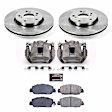 KCOE6515A 2-Wheel Set Front Brake Kit With Calipers, Plain Surface 5 Lugs 292.8 mm Natural Caliper, Ceramic, Z17 OE Replacement, Includes (1) Brake Disc and Pad Kit and (2) Brake Caliper