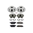KCOE6562 2-Wheel Set Rear Brake Kit With Calipers, Plain Surface 6 Lugs 345 mm Natural Caliper, Ceramic, Z17 OE Replacement, Includes (1) Brake Disc and Pad Kit and (2) Brake Caliper
