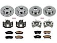 1997 Nissan Maxima - Front and Rear Brake Kit With Calipers, Natural Finish, Plain Surface, 5 Lugs, Front-280 mm/Rear-277.6 mm, Ceramic, Natural, Z17 OE Replacement