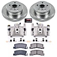 KCOE6784 2-Wheel Set Rear Brake Kit With Calipers, Plain Surface 5 Lugs 287 mm Natural Caliper, Ceramic, AWD, Z17 OE Replacement, Includes (1) Brake Disc and Pad Kit and (2) Brake Caliper