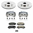 KCOE6944 2-Wheel Set Front Brake Kit With Calipers, Plain Surface 5 Lugs 319.8 mm Natural Caliper, Ceramic, Z17 OE Replacement, Includes (2) Brake Caliper and (1) Brake Disc and Pad Kit