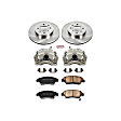 KCOE694 2-Wheel Set Front Brake Kit With Calipers, Plain Surface 4 Lugs 262 mm Natural Caliper, Ceramic, Z17 OE Replacement, Includes (1) Brake Disc and Pad Kit and (2) Brake Caliper