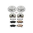 KCOE694 2-Wheel Set Front Brake Kit With Calipers, Plain Surface 4 Lugs 262 mm Natural Caliper, Ceramic, Z17 OE Replacement, Includes (1) Brake Disc and Pad Kit and (2) Brake Caliper