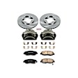 KCOE697 2-Wheel Set Front Brake Kit With Calipers, Plain Surface 4 Lugs 260 mm Natural Caliper, Ceramic, OE Replacement, Includes (1) Brake Disc and Pad Kit and (2) Brake Caliper