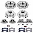 KCOE6992 2-Wheel Set Front and Rear Brake Kit With Calipers, Plain Surface 8 Lugs 355 mm Natural Caliper, Ceramic, Z17 OE Replacement, Includes (2) Brake Disc and Pad Kit and (4) Brake Caliper