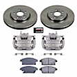 KCOE6996 2-Wheel Set Front Brake Kit With Calipers, Plain Surface 5 Lugs 300 mm Natural Caliper, Ceramic, Z17 OE Replacement, Includes (1) Brake Disc and Pad Kit and (2) Brake Caliper