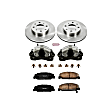 2000 Honda Civic - 2-Wheel Set Front, Brake Disc and Caliper Kit, Natural Caliper, Ceramic, 4 Lugs, Z17 OE Replacement