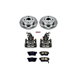 KCOE701B 2-Wheel Set Rear Brake Kit With Calipers, Plain Surface 4 Lugs 260 mm Natural Caliper, Ceramic, Z17 OE Replacement, Includes (1) Brake Disc and Pad Kit and (2) Brake Caliper