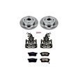 KCOE701B 2-Wheel Set Rear Brake Kit With Calipers, Plain Surface 4 Lugs 260 mm Natural Caliper, Ceramic, Z17 OE Replacement, Includes (1) Brake Disc and Pad Kit and (2) Brake Caliper