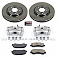 KCOE7036A 2-Wheel Set Front Brake Kit With Calipers, Plain Surface 5 Lugs 295.8 mm Natural Caliper, Ceramic, Z17 OE Replacement, Includes (1) Brake Disc and Pad Kit and (2) Brake Caliper