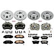 1997 Honda Prelude - Front and Rear Brake Kit With Calipers, Natural Finish, Plain Surface, 5 Lugs, Front-282 mm/Rear-259 mm, Ceramic, Natural, Z17 OE Replacement
