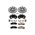 1995 Ford Ranger - Front Brake Kit With Calipers, Natural Finish, Plain Surface, 5 Lugs, 286 mm, 4WD, 2-Wheel ABS, 5 Bolt, Ceramic, Natural, Z17 OE Replacement