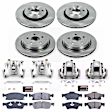 2017 Jeep Grand Cherokee - Front and Rear Brake Kit With Calipers, Natural Finish, Plain Surface, 5 Lugs, Front-350 mm/Rear-330 mm, Ceramic, Natural, Z17 OE Replacement
