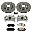 KCOE7215 2-Wheel Set Front Brake Kit With Calipers, Plain Surface 5 Lugs 295.8 mm Natural Caliper, Ceramic, Z17 OE Replacement, Includes (1) Brake Disc and Pad Kit and (2) Brake Caliper