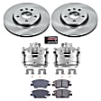 KCOE7399 2-Wheel Set Front Brake Kit With Calipers, Plain Surface 5 Lugs 276 mm Natural Caliper, Ceramic, Z17 OE Replacement, Includes (1) Brake Disc and Pad Kit and (2) Brake Caliper